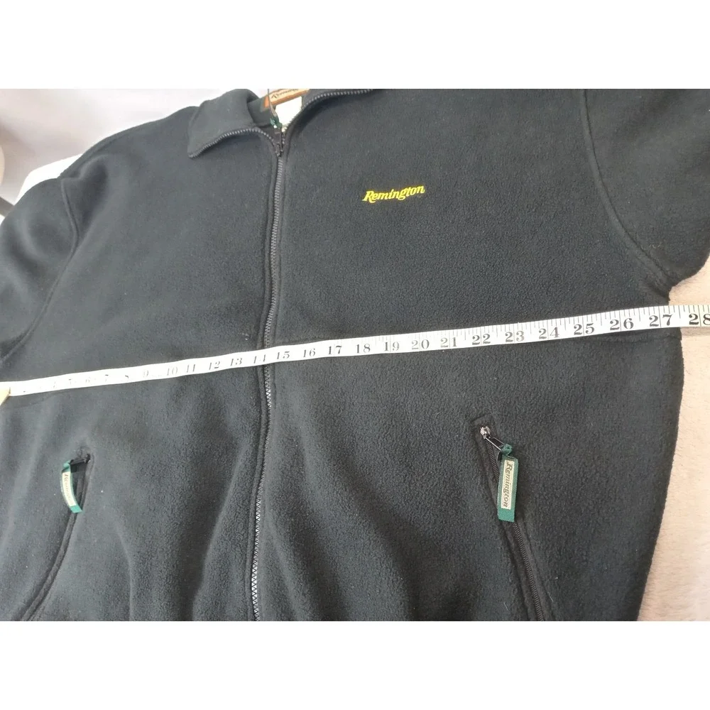 Remington Fleece Jacket Mens Large Black Full Zip Outdoor‎ Hunting Gorpcore Y2K